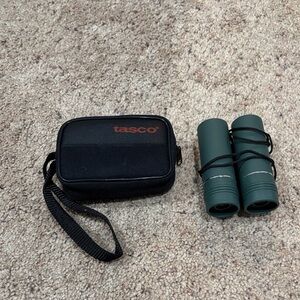 Tasco Green Binoculars with Black Case